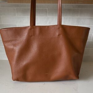 Cuyana Classic Brown Leather Tote Shoulder Bag